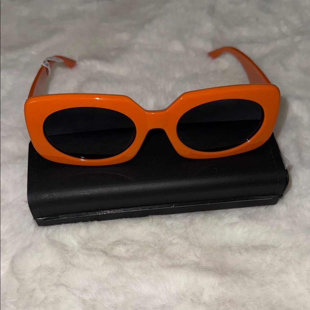 JoRetro Rectangular Sunglasses (Orange)